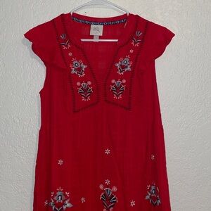 Knox Rose Red Floral Embroidered Dress
